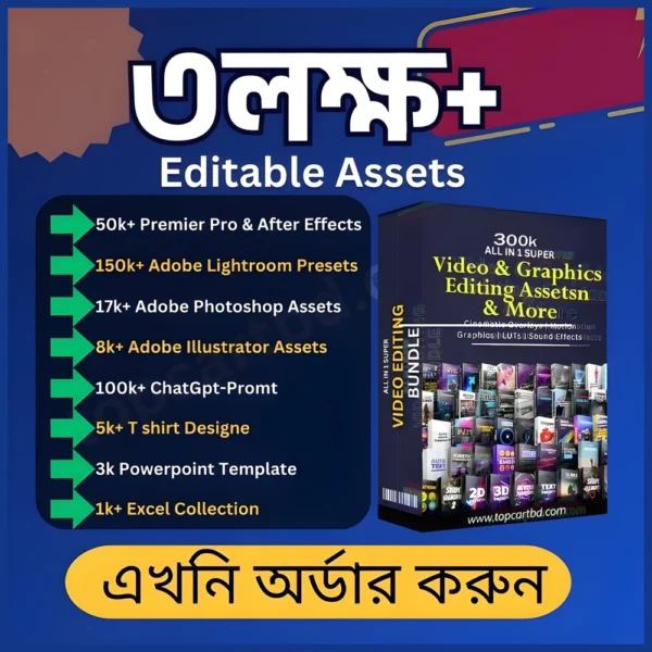 Graphic & Video Editing Bundle – ৩ লক্ষ+ এডিটেবল ফাইল | All-in-One Creative Asset Pack by eFile Shop
